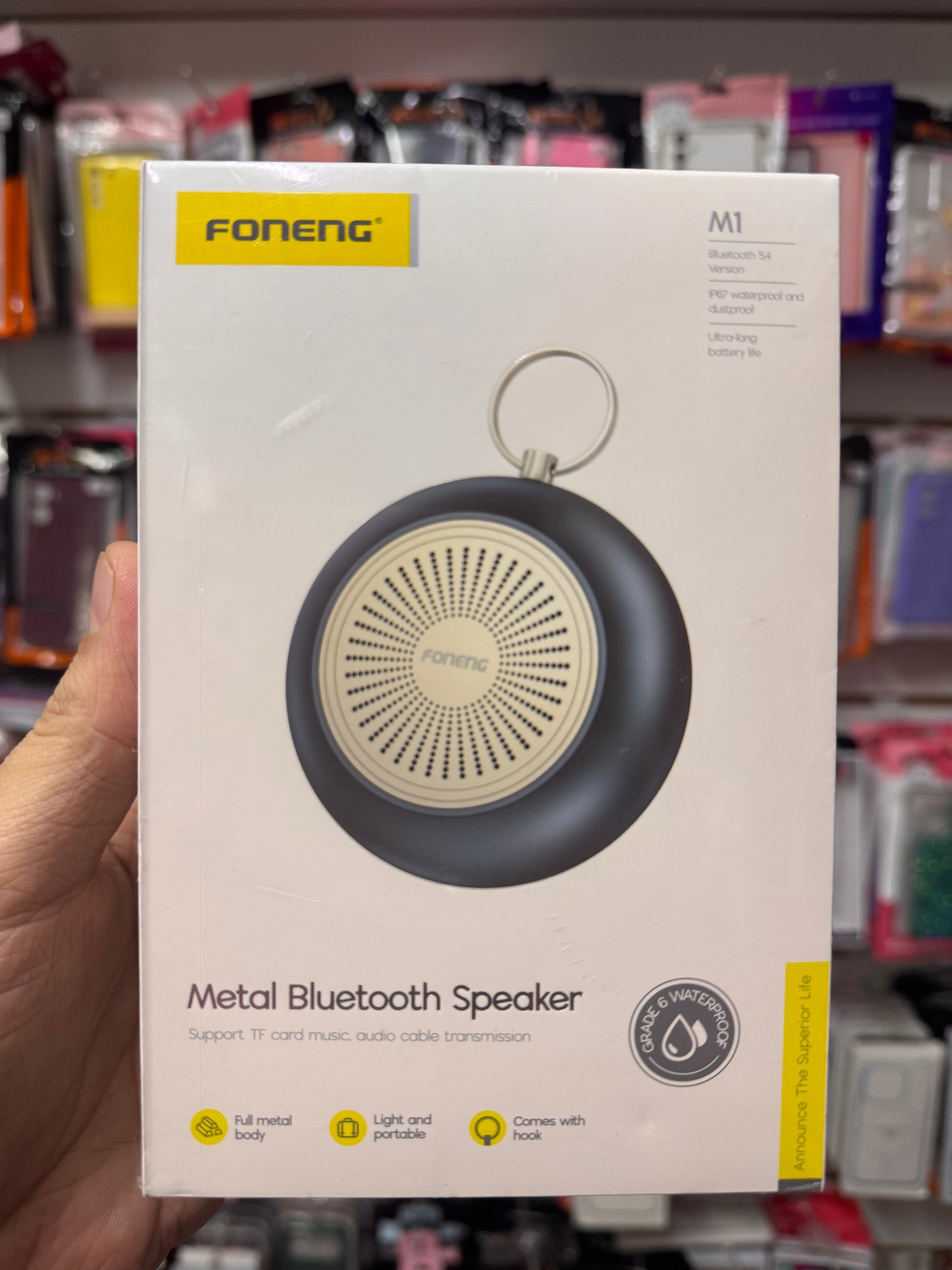 Parlante Bluetooth Foneng Metal Speaker Resistente al Agua